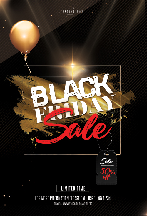 Black Friday Sale PSD Flyer Template